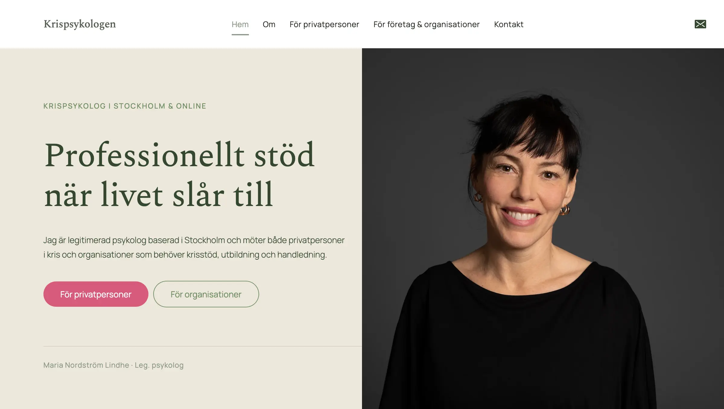 Text Krispsykologen på mossgrön bakgrund