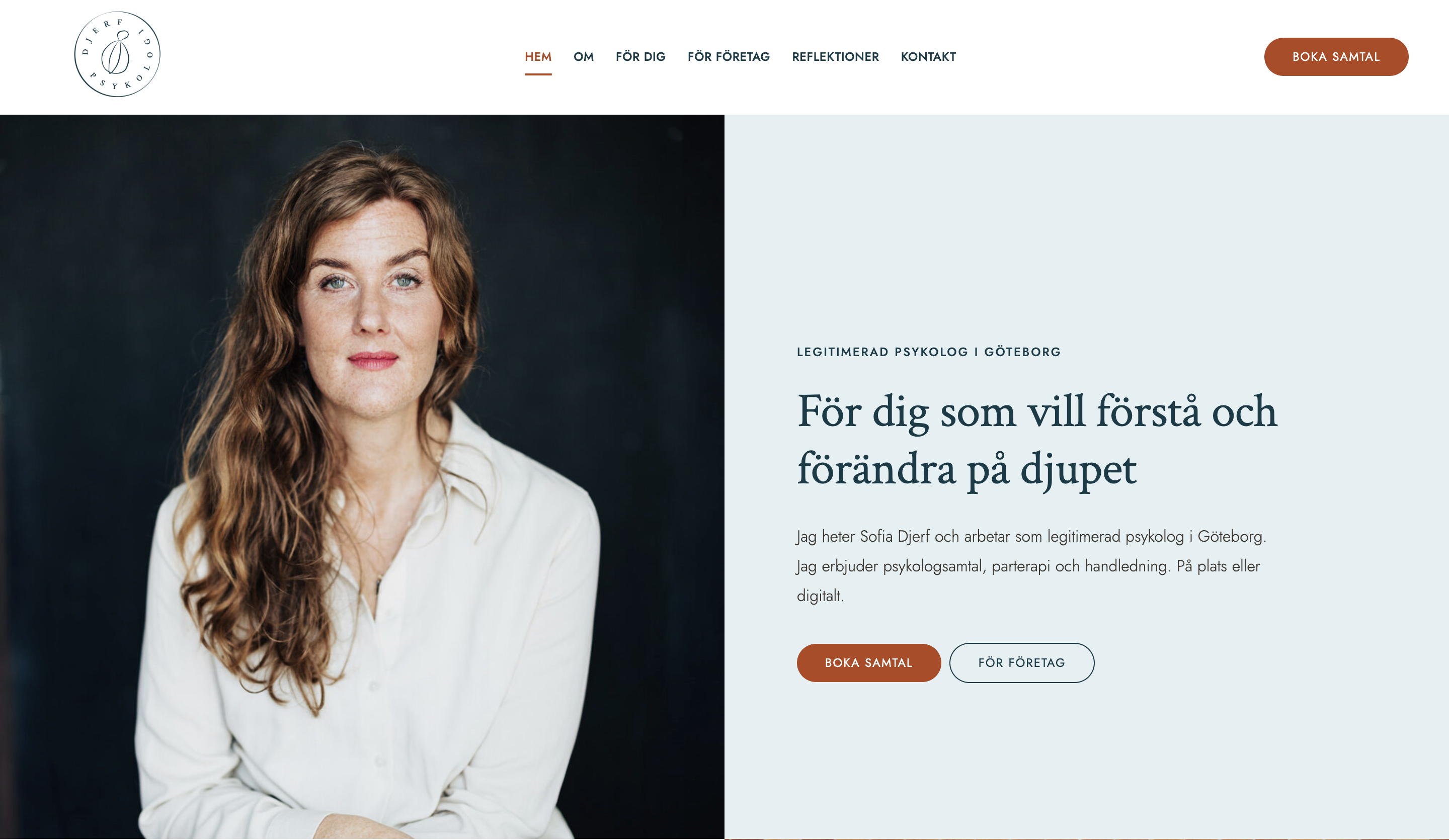 Djerf Psykologis hemsida